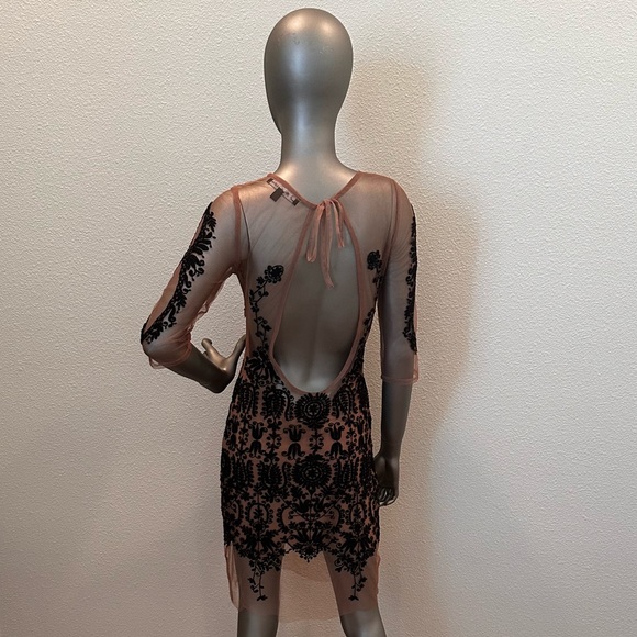 For Love of Lemons, sheer lotus mini dress - Picture 5 of 8